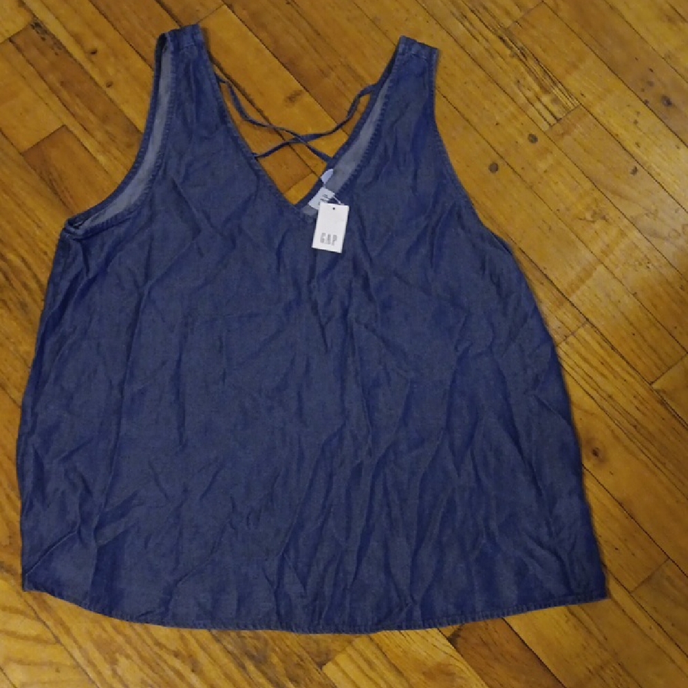 GAP Blue Tank Top Relaxed Fit L NWT